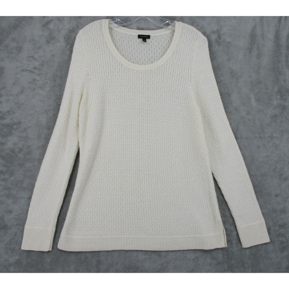 Talbots Sweater Womens Size M Lambswool Textured Knit Pullover Quiet Luxury